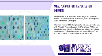 Meal Planner PLR Templates for InDesign