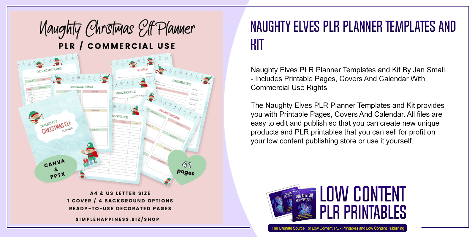 Naughty Elves PLR Planner Templates and Kit