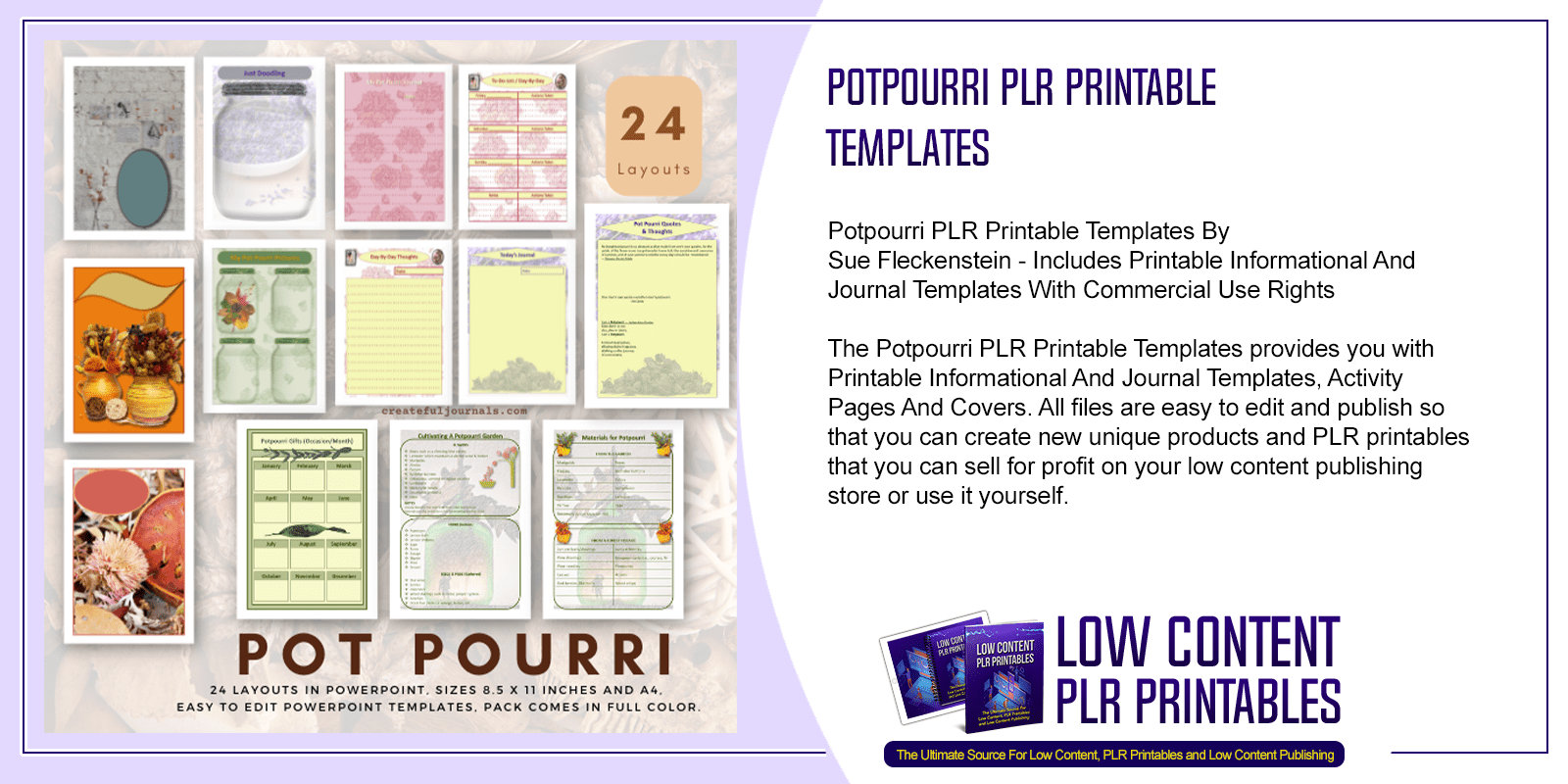Potpourri PLR Printable Templates