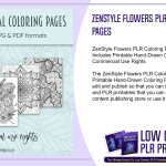 ZenStyle Flowers PLR Coloring Pages