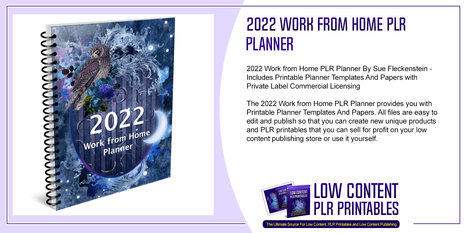 2022 Work from Home PLR Planner