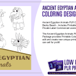 Ancient Egyptian Animals PLR Coloring Designs Package