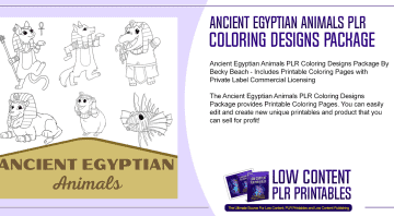 Ancient Egyptian Animals PLR Coloring Designs Package