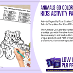 Animals Go Color By Number PLR Kids Activity Pages