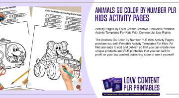 Animals Go Color By Number PLR Kids Activity Pages