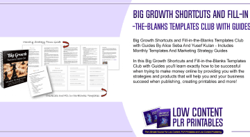 Big Growth Shortcuts and Fill in the Blanks Templates Club with Guides