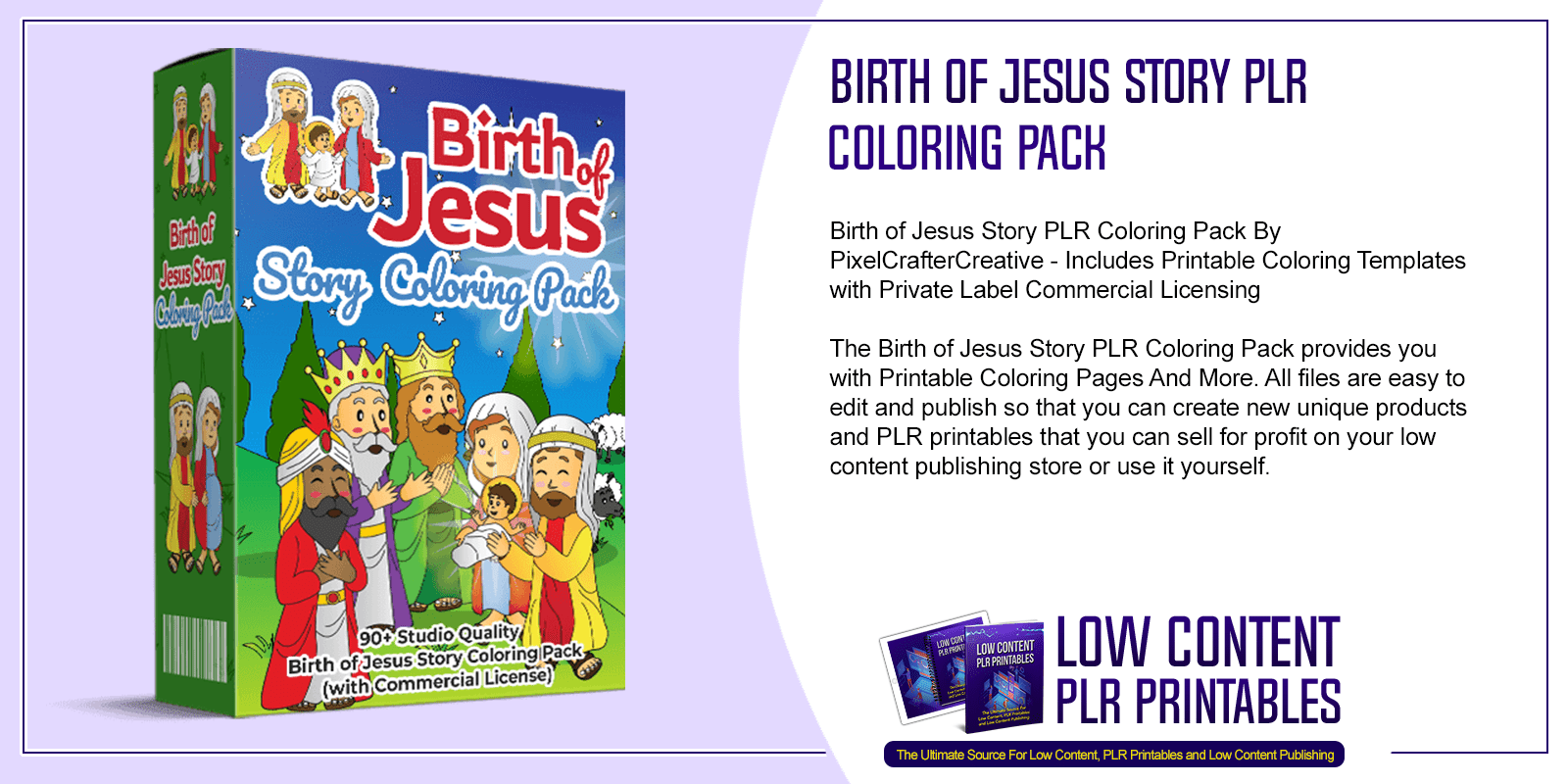 Birth of Jesus Story PLR Coloring Pack