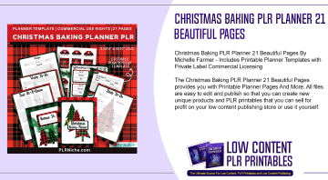 Christmas Baking PLR Planner 21 Beautiful Pages