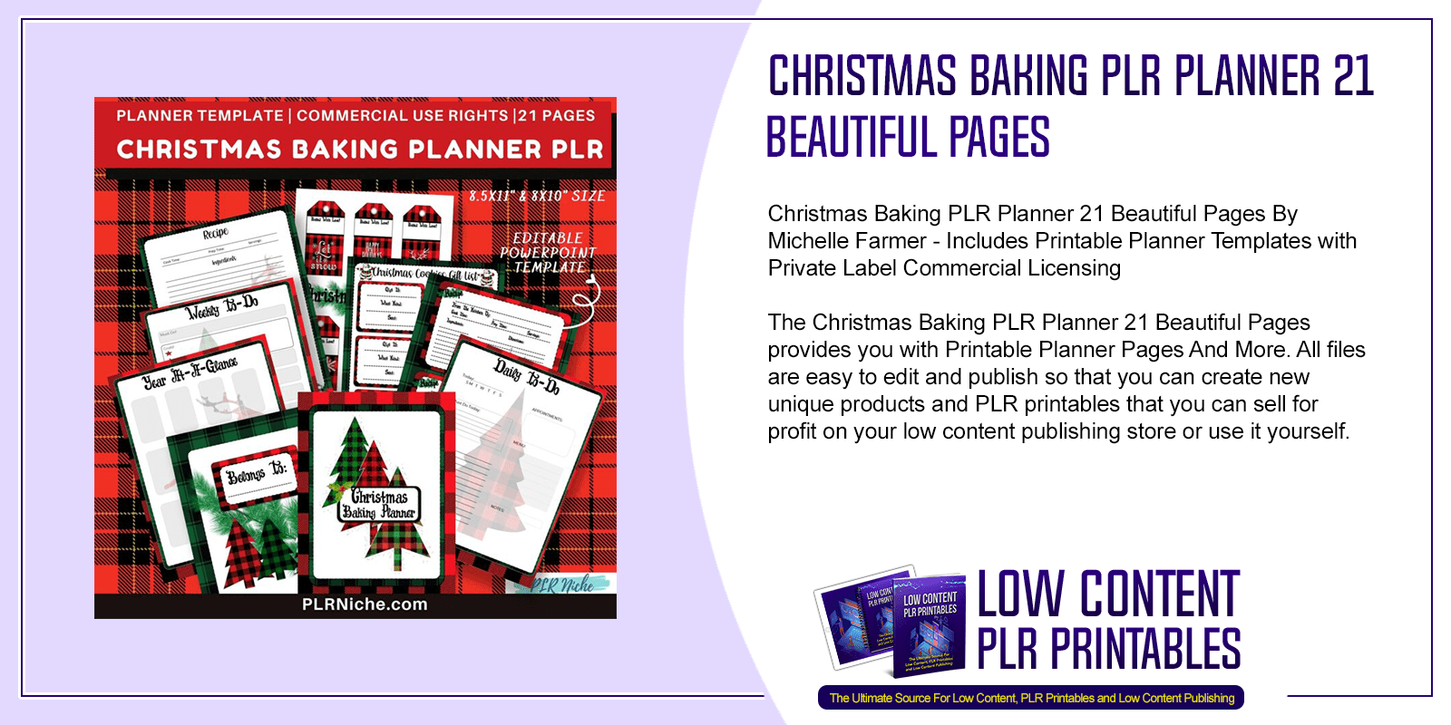 Christmas Baking PLR Planner 21 Beautiful Pages