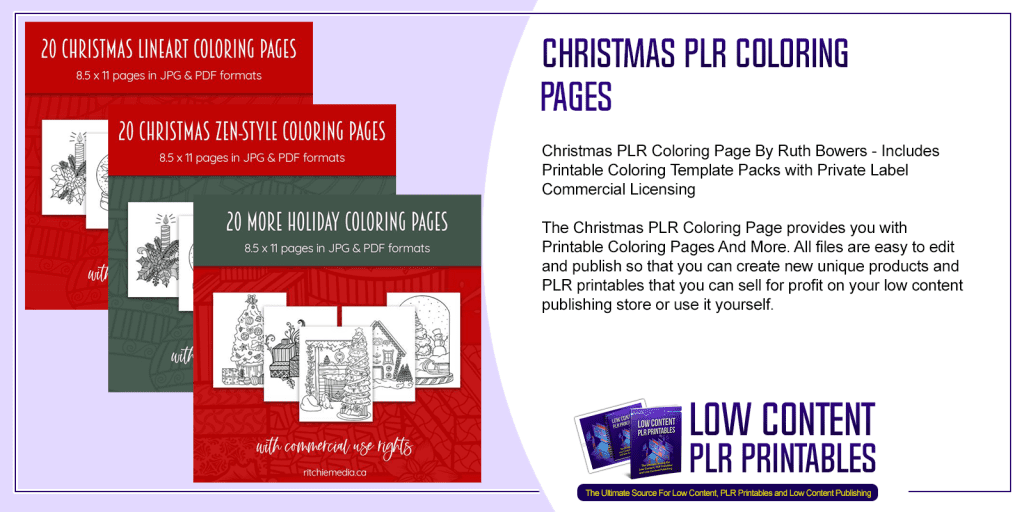 Christmas PLR Coloring Page | PLR Printable Coloring Page Templates