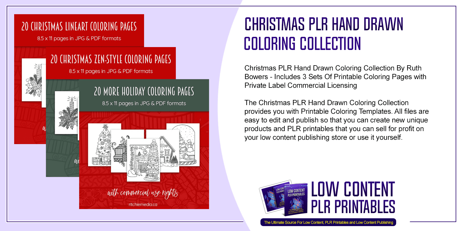 Christmas PLR Hand Drawn Coloring Collection