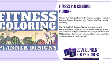Fitness PLR Coloring Planner
