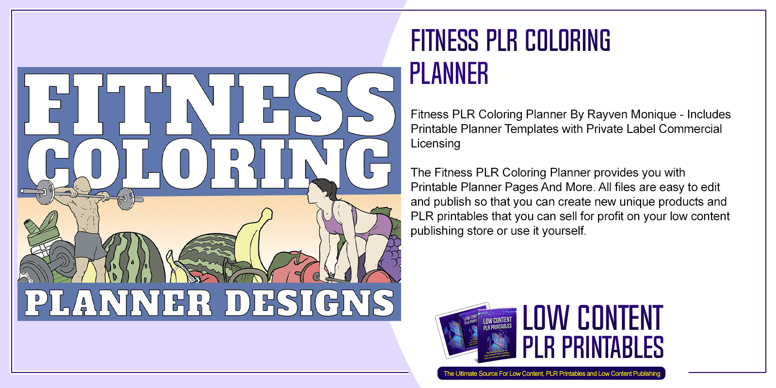 Fitness PLR Coloring Planner
