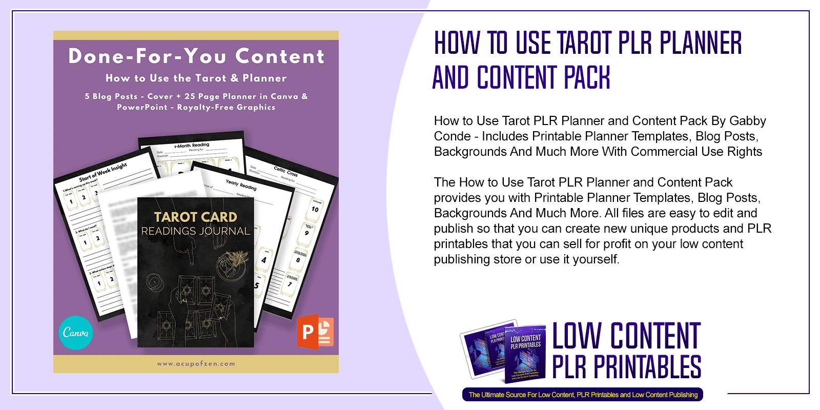 How to Use Tarot PLR Planner and Content Pack | PLR Printable Planner