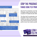 Stop the Procrastination and Get Things Done PLR Printables Value Pack