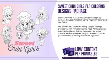 Sweet Chibi Girls PLR Coloring Designs Package