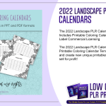 2022 Landscape PLR Calendars