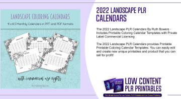 2022 Landscape PLR Calendars