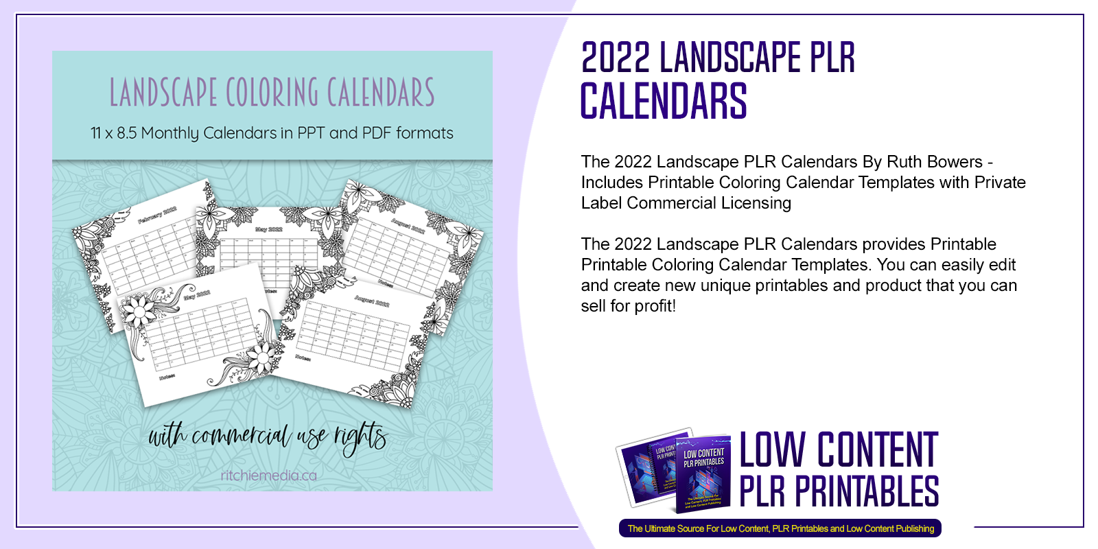 2022 Landscape PLR Calendars