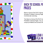 Back to School Pet PLR Coloring Pages