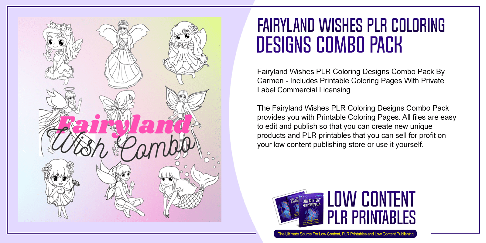 Fairyland Wishes PLR Coloring Designs Combo Pack