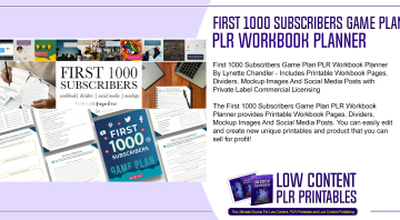 First 1000 Subscribers Game Plan PLR Workbook Planners