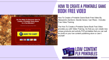 How To Create a Printable Game Book Free Video
