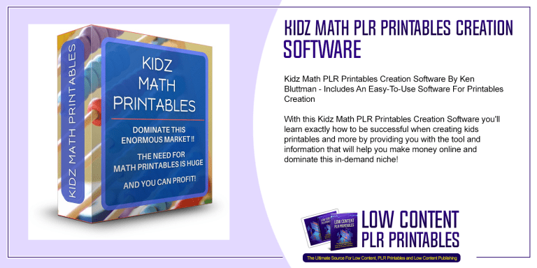 Kidz Math PLR Printables Creation Software | PLR Printables Software