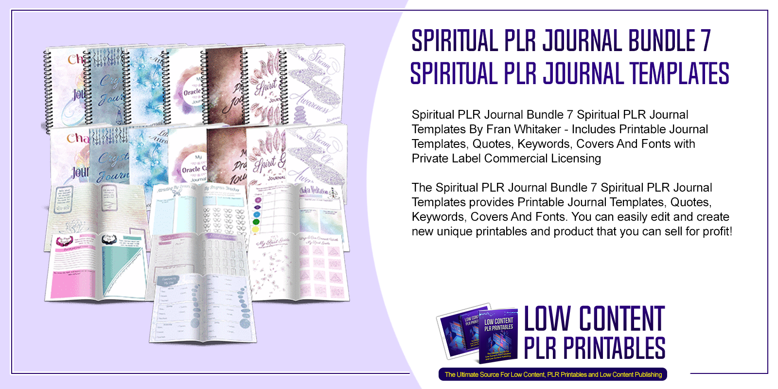 Spiritual PLR Journal Bundle 7 Spiritual PLR Journal Templates
