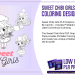 Sweet Chibi Girls PLR Graphics and Coloring Designs Pack