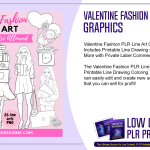 Valentine Fashion PLR Line Art Graphics