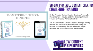 30 Day Printable Content Creation Challenge Training