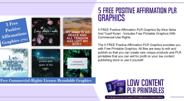 5 FREE Positive Affirmation PLR Graphics