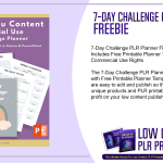 7 Day Challenge PLR Planner FREEBIE