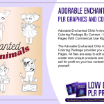 Adorable Enchanted Chibi Animals PLR Graphics and Coloring Package
