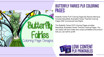 Butterfly Fairies PLR Coloring Pages