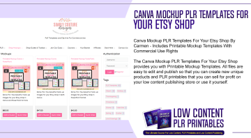 Canva Mockup PLR Templates For Your Etsy Shop