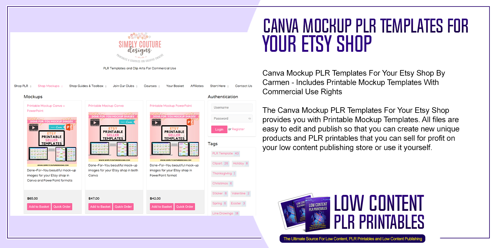 Canva Mockup PLR Templates For Your Etsy Shop