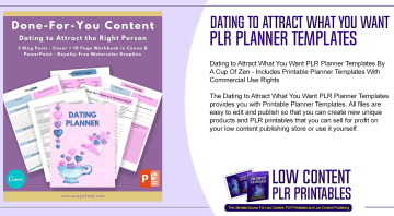 Dating to Attract What You Want PLR Planner Templates
