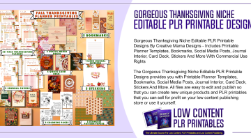 Gorgeous Thanksgiving Niche Editable PLR Printable Designs 1