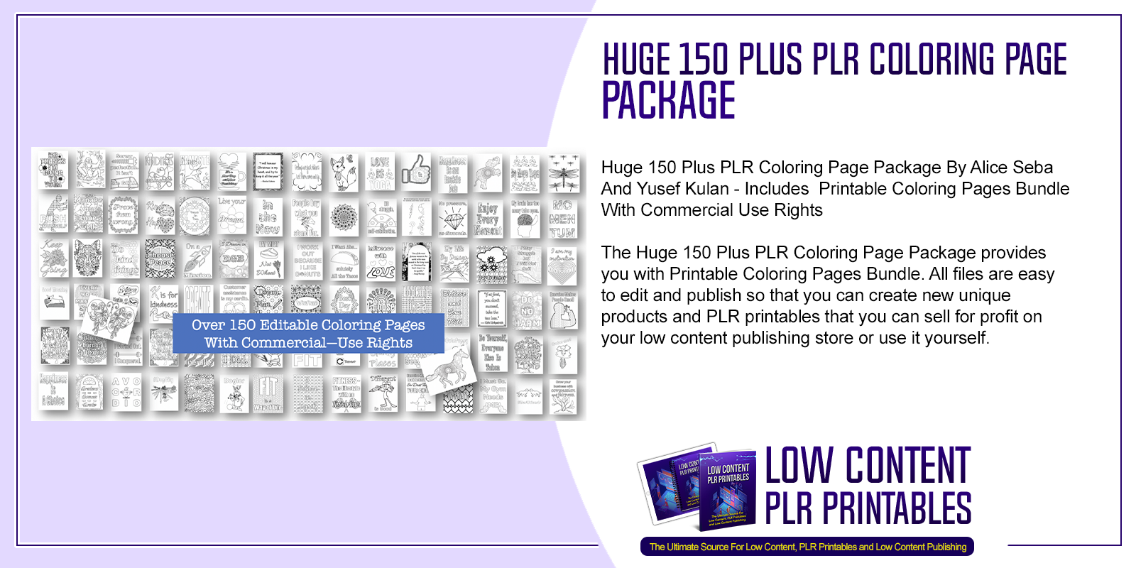 Huge 150 Plus PLR Coloring Page Package