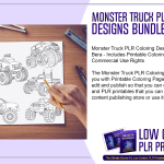 Monster Truck PLR Coloring Designs Bundle