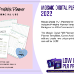 Mosaic Digital PLR Planners for 2022