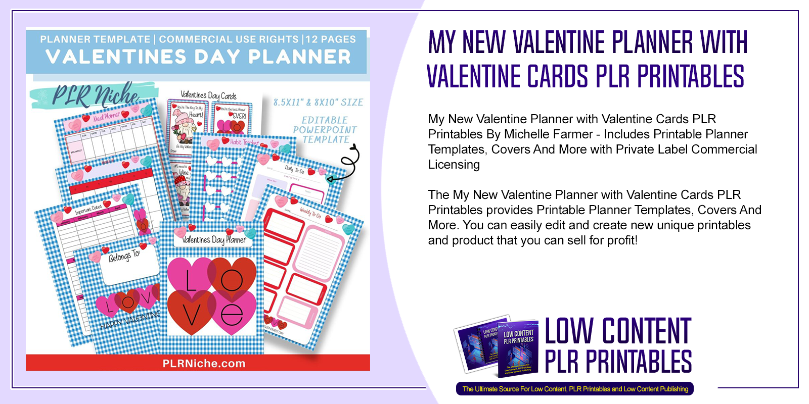 My New Valentine Planner with Valentine Cards PLR Printables