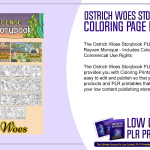 Ostrich Woes Storybook PLR Coloring Page Designs