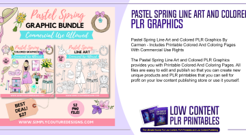 Pastel Spring Line Art and Colored PLR Graphics