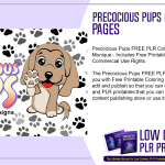 Precocious Pups FREE PLR Coloring Pages