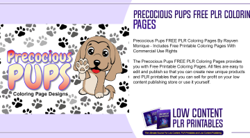 Precocious Pups FREE PLR Coloring Pages