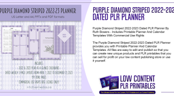 Purple Diamond Striped 2022 2023 Dated PLR Planner