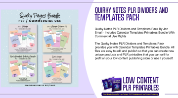 Quirky Notes PLR Dividers and Templates Pack